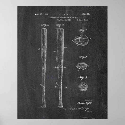 Baseball-Bat-Patent Poster (Vorne)