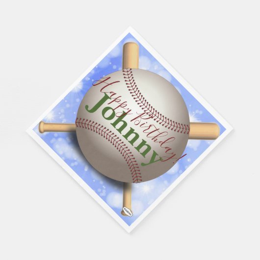 Baseball & Bat Personalisiert Napkin HAMbWG Serviette (Ecke)