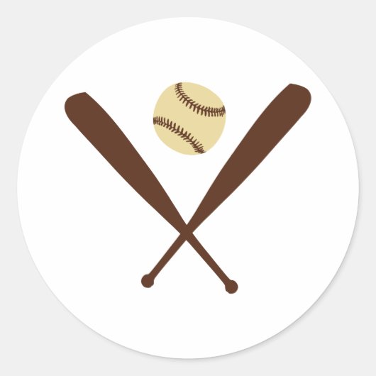 Baseball Bat Runder Aufkleber (Vorderseite)