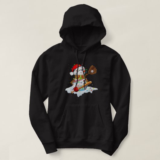 Baseball Bat Snowman Santa Snowflake Hoodie (Design vorne)