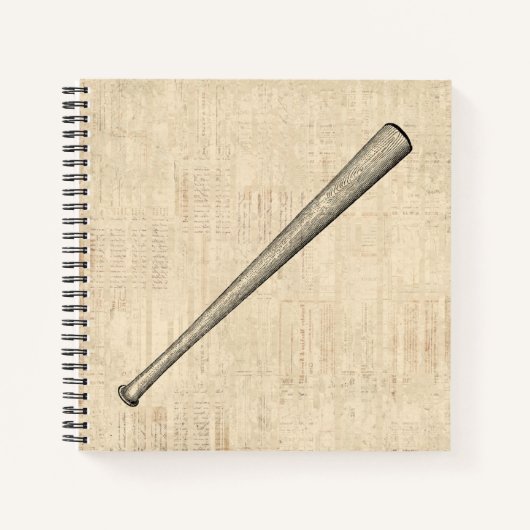 Baseball Bat Sports Art Design Notizblock (Vorderseite)