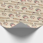 Baseball Bat Throwback Geschenkpapier (Ecke)