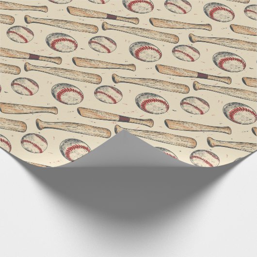 Baseball Bat Throwback Geschenkpapier (Ecke)