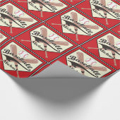 Baseball Bat und Ball Personalisiertes Red Gift Geschenkpapier (Ecke)