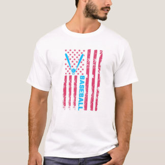 Baseball Bat USA Flag Sport Lover Men Frauen Kinde T-Shirt