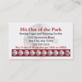 Baseball Batch Cage Sports Loyalty Punch Card Treuekarte