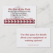 Baseball Batch Cage Sports Loyalty Punch Card Treuekarte (Vorne/Hinten)
