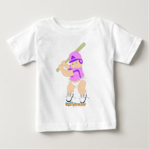 Baseball Batter Baby Girl T-shirt