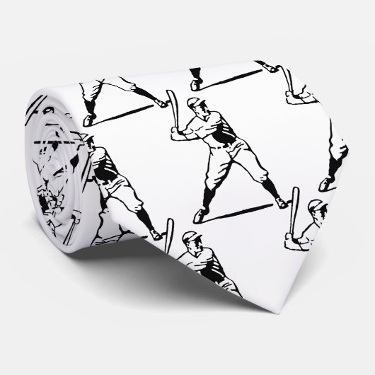 Baseball Batter Bat Player Krawatte (Gerollt)