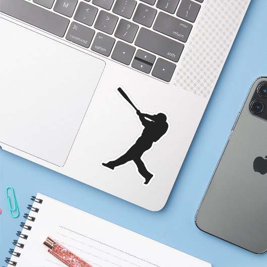 Baseball Batter benutzerdefiniert schneiden Aufkleber (Laptop mit iPhone)