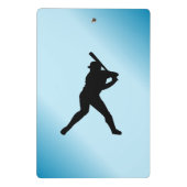 Baseball Batter Blue Sports Mini Klemmbrett (Rückseite)