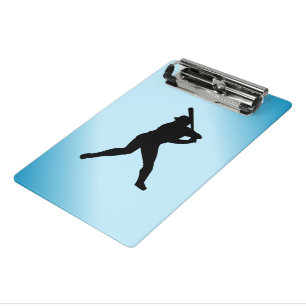 Baseball Batter Blue Sports Mini Klemmbrett
