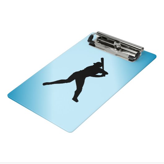 Baseball Batter Blue Sports Mini Klemmbrett (Gewinkelt3)
