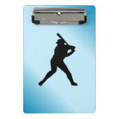 Baseball Batter Blue Sports Mini Klemmbrett (Vorderseite)