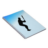 Baseball Batter Blue Sports Notizblock (Rechte Seite)