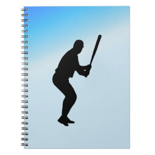 Baseball Batter Blue Sports Notizblock
