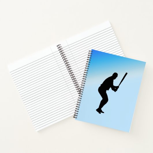 Baseball Batter Blue Sports Notizbuch (Innenseite)
