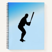 Baseball Batter Blue Sports Notizbuch (Vorderseite)