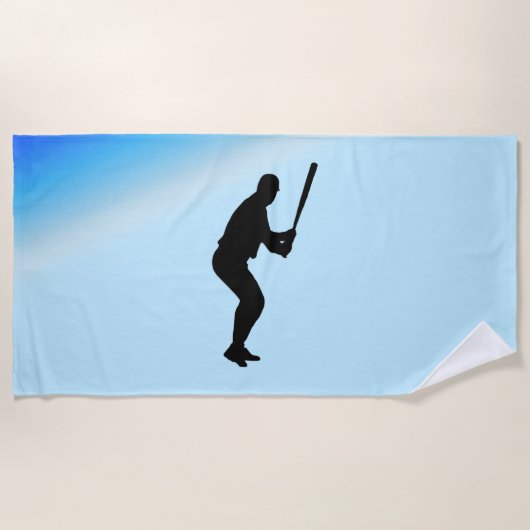 Baseball Batter Blue Sports Strandtuch (Vorderseite)