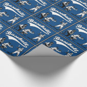 Baseball Batter Catcher Umpire Blue Gift Geschenkpapier (Ecke)