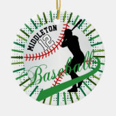 Baseball ⚾ Batter Design - Grün Keramik Ornament (Vorne)