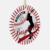 Baseball ⚾ Batter Design - Red Keramik Ornament (Rechts)