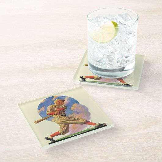 Baseball Batter Glasuntersetzer (Schrägansicht)