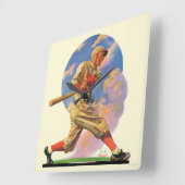 Baseball Batter Quadratische Wanduhr (Winkel)