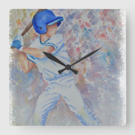 BASEBALL BATTER QUADRATISCHE WANDUHR