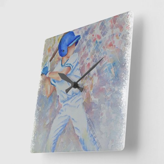 BASEBALL BATTER QUADRATISCHE WANDUHR (Winkel)