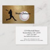 Baseball Batter-Silhouette Baseball-Zoll Visitenkarte (Vorne/Hinten)