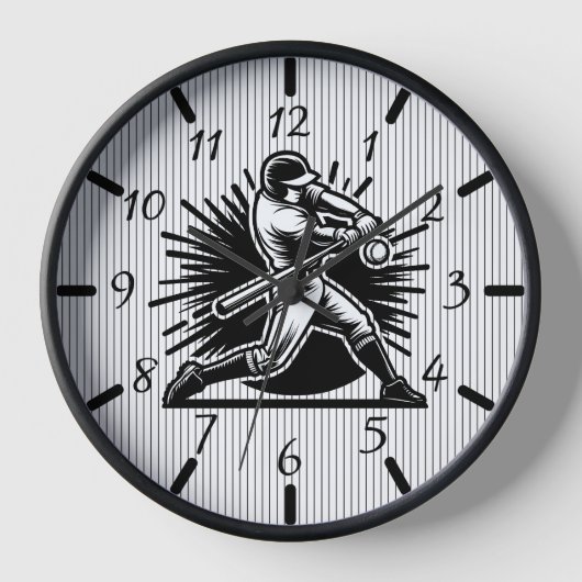 Baseball Batter Silhouette Geschenk Wall Clock Uhr (Vorderseite)
