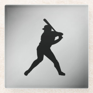Baseball Batter Silver Sports Glasuntersetzer