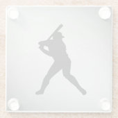 Baseball Batter Silver Sports Glasuntersetzer (Rückseite)