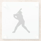 Baseball Batter White Sports Glasuntersetzer (Rückseite)