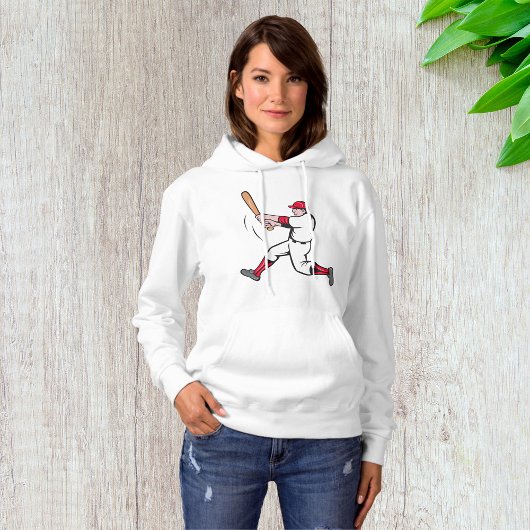 Baseball Batter Womens Hoodie
