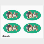 Baseball Bears 1 Oval Sticker (Blatt)