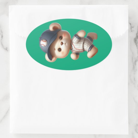 Baseball Bears 1 Oval Sticker (Tasche)