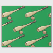 Baseball-Becken aus Holz Geschenkpapier (Flach)
