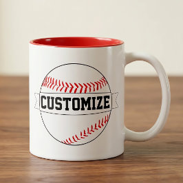 Baseball-benutzerdefinierten Teamname und Farbspor Zweifarbige Tasse