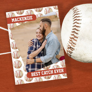 Baseball Best Catch je Personalisiertes Foto Feiertagskarte