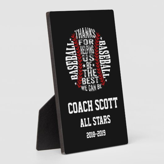 BASEBALL Best COACH AWARD Pensionierung Fotoplatte (Seite)