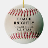 Baseball BEST COACH EVER Name und Team Keramik Ornament (Hinten)
