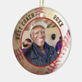 Baseball BEST COACH Foto Personalisiert Keramik Ornament (Links)