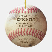 Baseball BEST COACH Foto Personalisiert Keramik Ornament (Hinten)