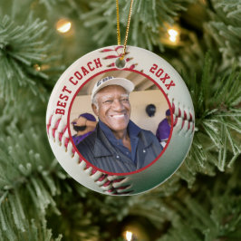 Baseball BEST COACH Foto Team Namen Personalisiert Keramik Ornament