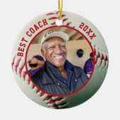Baseball BEST COACH Foto Team Namen Personalisiert Keramik Ornament (Vorne)
