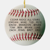 Baseball BEST COACH Foto Team Namen Personalisiert Keramik Ornament (Hinten)