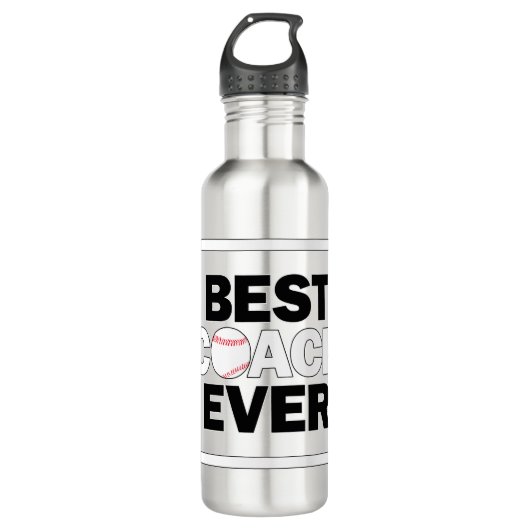 Baseball Best Coach je Sportwagen Geschenk Idee Edelstahlflasche (Vorderseite)