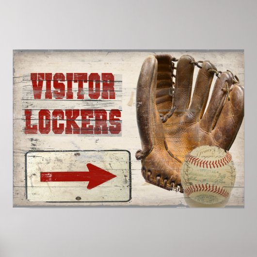 Baseball-Besucher-Locker Poster (Vorne)